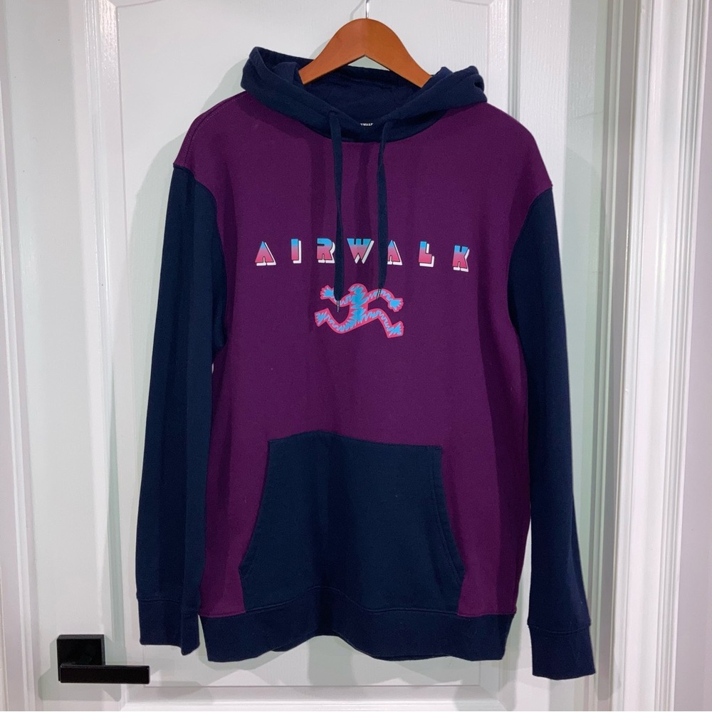 Two-Tone Purple & Blue Hoodie Airwalk - size L